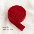 Red wool felt Christmas ribbon for DIY tree decor, 5m long and 5cm wide roll - Wool Felt / 5 Meters / Red