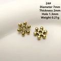 7mm antique gold snowflake spacer beads for DIY jewelry making, 2mm thick star charms - 24# (Hexagram Spacer)