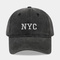 Berretto da baseball vintage NYC ricamato grigio antracite con classica visiera curva - Regolabile / Nero
