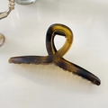 Detail view of a 15cm tortoise shell resin hair claw clip with amber texture finish - Hanger (Approx 15cm) / Light Tortoise Matte