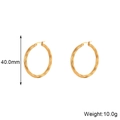 Detail van 40mm gouden gedraaide oorringen met afmetingen van 40.0mm en 10.0g gewicht - 40mm / Goud