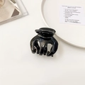 Glossy black claw clip for high ponytail styling with a minimalist sleek finish - 4# Glossy Black (5cm)