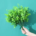 Handheld lush green artificial eucalyptus bouquet for lifelike home decor and centerpieces - 7-Prong Large Eucalyptus