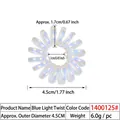 Irisierendes weißes Spiralhaargummi mit 4,5 cm Außendurchmesser und Perleffekt - Blau Twist