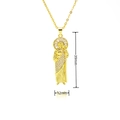 Religious saint pendant necklace in 18k gold plated copper with cubic zirconia stones - K154 (Detailed Zirconia)