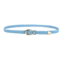 Cintura intrecciata azzurra con fibbia a D dorata per accessori da donna eleganti - Celeste