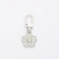 Universal cherry blossom zipper puller in matte silver finish for bags and jackets - Sakura Shape - Silver