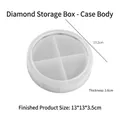 Silicone mold for 4-compartment round storage box with a diameter of 13.2cm for DIY resin - Diamond Pattern Storage Box - Base