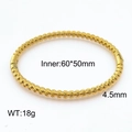 Gold-toned twisted stainless steel bangle with hammered texture, 60x50mm inner diameter - Lattice Texture (KB185496-SP)