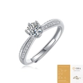 Sparkling S925 silver moissanite ring with side stones and authentic GRA certificate - 0.5 Carat Stone Style (With GRA Certificate & Box)