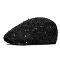 Berretto classico nero da donna con paillettes luccicanti e stile vintage sobrio - Tutto Nero Paillettes