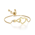 Elegant gold infinity heart bracelet with sparkling zircon and adjustable box chain - Gold