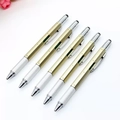 Penna multifunzione 6 in 1 dorata con scala graduata, livella e punta capacitiva - Multifunzione 6 in 1 / Oro