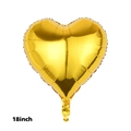 18 inch golden heart shaped foil balloon with metallic luster for wedding party decor - Heart Gold