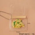 Miniature fried noodles keychain model in takeout box, measures 5.3x4cm and weighs 13g - Lotus Root Salad