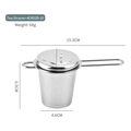 Stainless steel tea strainer with silicone lid and long handles, model ER02B-10 68g - Steel Wire Handle Tea Strainer (YR2123-9)