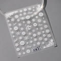 5D ultra-thin white snowflake nail stickers TS-3316 with elegant star motifs - Snowflake Style (TS-3316)