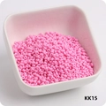 3mm pink glass seed beads for DIY jewelry making displayed in a white bowl, code KK15 - KK15 Peach Pink