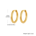 18k gold plated geometric hoop earrings in 15mm diameter and 2.5mm thickness - 2.5*15mm / Gold