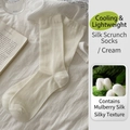 Calze da donna in seta color crema, traspiranti e leggere con una finitura setosa - Taglia unica / Crema