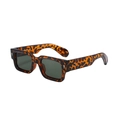 Gafas de sol de carey clásicas con lentes verde oscuro y detalles plateados - Marco Carey Lente Verde Oscuro