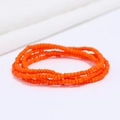 Detailed view of multilayer orange seed bead bracelets with vibrant summer aesthetic finish - #39(Orange)