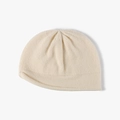 Gorro de punto blanco crema para mujer con textura suave para el calor del invierno - Beige