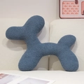 Navy blue balloon dog plush pillow in curly teddy fleece texture on a white sofa - 50*40cm / Dark Blue