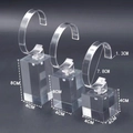 Set of 3 transparent acrylic watch display stands in small medium large sizes - 3-Piece Set (4/6/8CM Base) / Clear