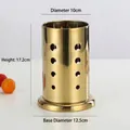 Golden stainless steel chopstick holder with drainage holes and 17.2cm height - 10CM Perforated Gold With Base