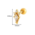 Vergulde druppelvormige zirkoon kraakbeenpiercing met veilige schroefsluiting - 1# Goud - Vlieger Vorm