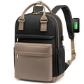 Mode laptoptas met USB-poort, zwart en khaki waterdicht nylon voor dagelijks gebruik - Zwart en Khaki