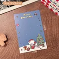 Blue Christmas greeting card with cartoon puppy and tree on brown wooden background - Style 10 Christmas Starry Sky Backing Card