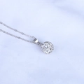 Elegante Halskette aus S925 Sterlingsilber mit funkelndem Kristall-Kugel-Anhänger für Damen - Nur Anhänger (Keine Kette) / 10mm / Weiß
