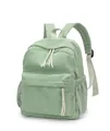 Mint green corduroy backpack with spacious front pocket and adjustable padded straps - Small / Light Green