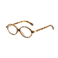 Occhiali ovali retrò Y2K tartarugati con montatura vintage e cerniere in metallo oro - Tortoise