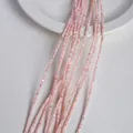 Strand of pink round shell beads with iridescent finish for handmade jewelry DIY - 2mm / Light Pink