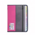 Cartella a soffietto A4 rosa e grigia a 13 tasche con cerniera e divisori per materie - Rosa - Stile Ufficio