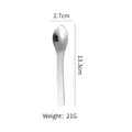 Silver stainless steel dessert spoon with asymmetric blade shape and 13.3cm length - Spoon / Silver