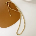 Collana a corda dorata a doppio strato in acciaio inossidabile con marchio S.STEEL - 4.0 Catena a corda in acciaio al titanio oro (45+5)