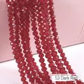 Strand of 53 Dark Red faceted crystal glass rondelle wheel beads for DIY jewelry making - 53 Dark Red / (6mm) - Approximately 80 Beads
