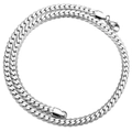 Flat silver curb chain necklace with polished stainless steel links and lobster clasp - 7mm*50cm / Steel