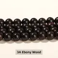 Natural 3A grade ebony wood round beads for DIY jewelry with deep brown grain texture - 3A Ebony Wood (Approx 6mm) / Approx 60 Pieces