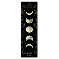Vertical wall scroll featuring sun and moon phases with botanical illustrations and black background - Style 9 / 40x150cm