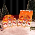 Cartes de Noël 3D avec motif de bonhomme de neige dessin animé sur fond orange - Bonhomme de Neige