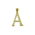 Detailaufnahme des 18k vergoldeten Buchstabe A Anhängers mit klaren Zirkonia-Steinen - Buchstabe A (Nur Anhänger)