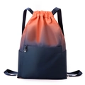 Waterproof drawstring backpack in orange and navy blue gradient for gym and sports - Orange Blue Gradient