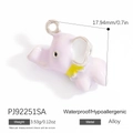 Hypoallergenic lavender elephant alloy pendant with enamel finish for DIY jewelry - Purple Elephant Style (PJ92251SA)