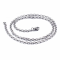 Polished silver stainless steel link chain necklace with lobster clasp for men - 500*3.7mm