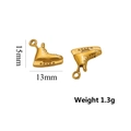 Ciondolo pattino da ghiaccio 3D dorato in acciaio inox con misure di peso e taglia - Pattini a rotelle / Oro